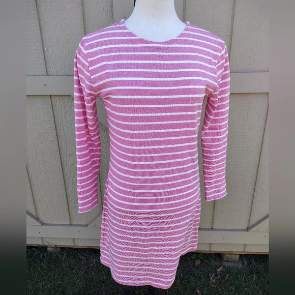 Anthropologie STS Sail to Stable XS Striped Shift Dress beach summer pink resort - Picture 1 of 7